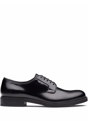Prada brushed-leather Derby shoes - Black