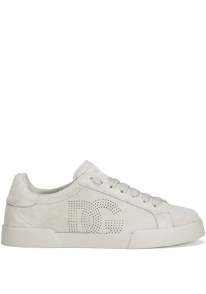 Dolce & Gabbana perforated-logo sneakers - Neutrals