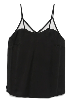TWINSET satin tulle top - Black