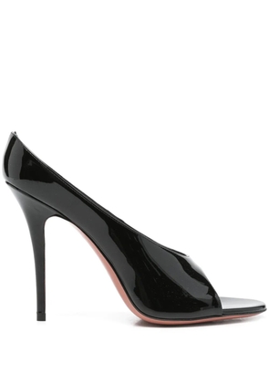 Amina Muaddi 110mm leather heeled mules - Black