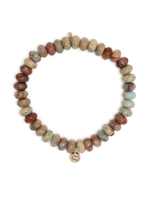 Sydney Evan 14kt yellow gold diamond charm jasper bracelet - Multicolour