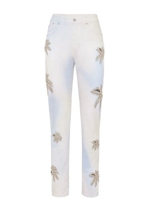 Philipp Plein rhinestone-embellished jeans - White