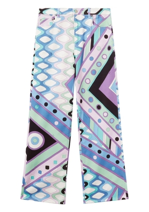 PUCCI Vivara-print wide-leg trousers - Blue