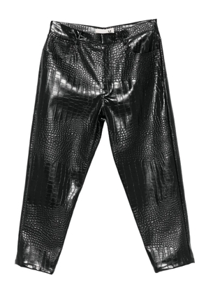THE M crocodile-effect trousers - Black