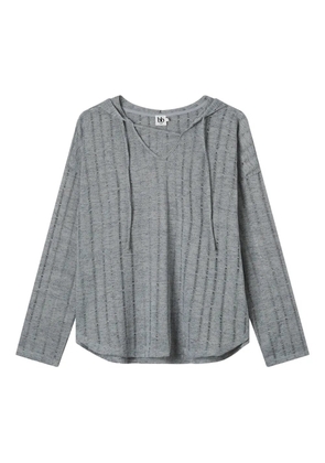 b+ab hooded ribbed knit top - Grey