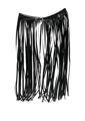 Déhanche Fringe leather belt - Black