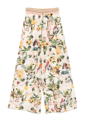 Camilla graphic-print trousers - Pink