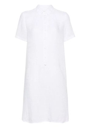 120% Lino short-sleeve linen shirtdress - White