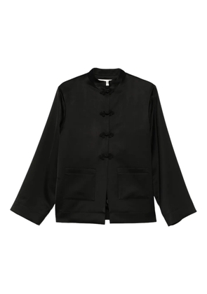 Róhe Mandarin-collar satin jacket - Black