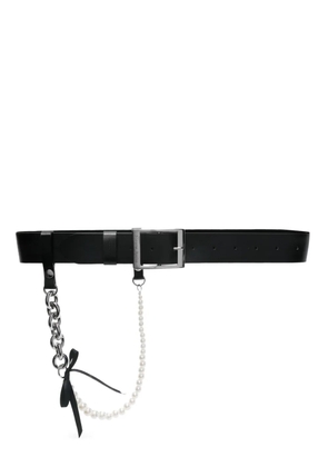 Simone Rocha chain-pearl embellished belt - Black