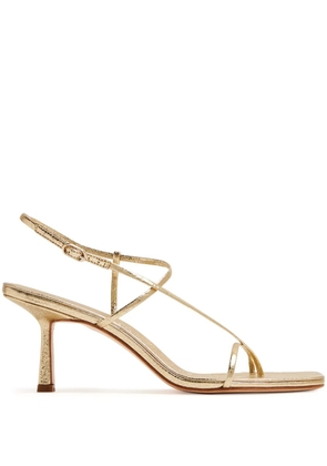 Studio Amelia Cross Front 70mm laminated-leather sandals - Gold