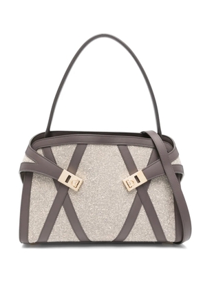 Ferragamo Hug leather-trimmed tote bag - Grey
