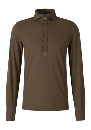 Gran Sasso long-sleeve cotton polo shirt - Brown