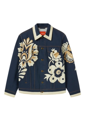 La DoubleJ floral-print denim jacket - Blue
