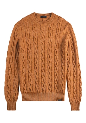 Fay cable-knit round-neck sweater - Orange