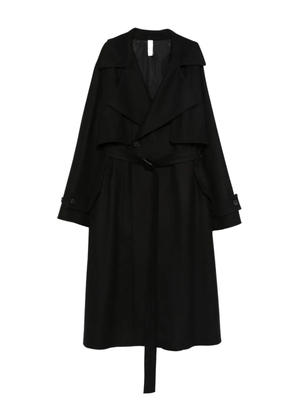 Hevo belted double-breasted coat - Black