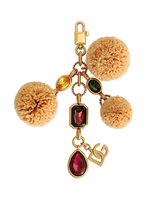 Dolce & Gabbana pom-pom charm keychain - Gold