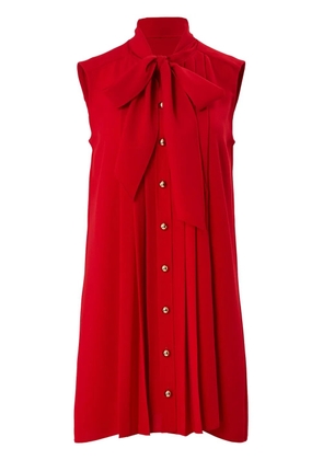 Carolina Herrera pintuck tie-neck mini dress - Red
