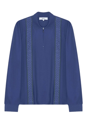 Palmes zip-up polo shirt - Blue