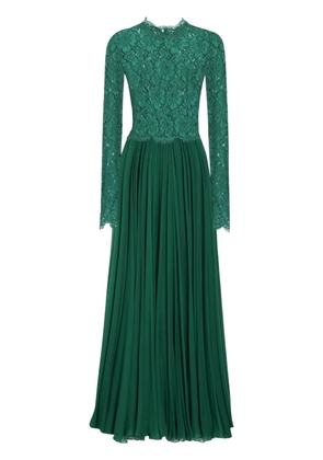 Dolce & Gabbana lace-panel gown - Green