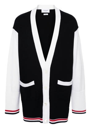 Thom Browne colourblock virgin-wool cardigan - Blue