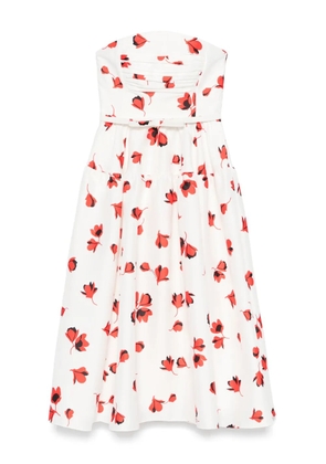 Self-Portrait floral-print taffeta dress - White