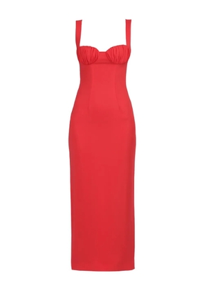 Rowen Rose gathered-detail sleeveless midi dress