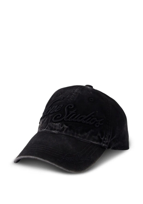 Acne Studios logo-embroidered cotton cap - Black