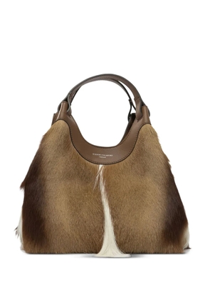 GIANNI CHIARINI Dua hair-on-hide leather shoulder bag - Brown