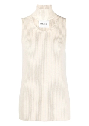 Jil Sander cut-out knitted sweater vest - Neutrals