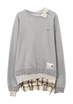 Maison MIHARA YASUHIRO layered frayed sweatshirt - Grey
