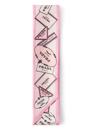 Prada printed twill scarf - Pink