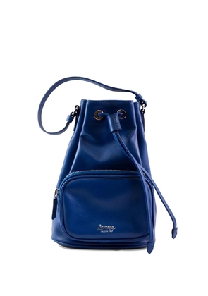 LA ROSE zip leather bucket bag - Blue