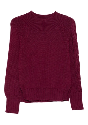 Intrecci cable-knit crew-neck sweater - Red