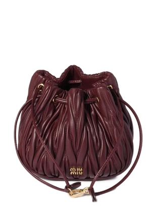 Miu Miu matelassé drawstring clutch bag - Red