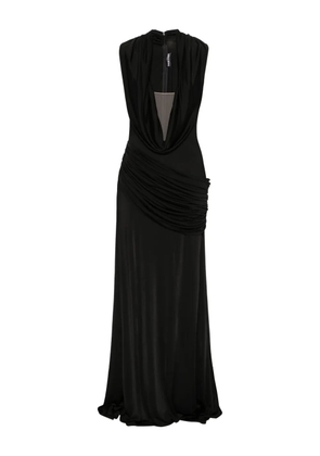 David Koma plunge-neck sleeveless maxi dress - Black