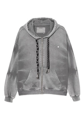 Musium Div. logo-embroidered hoodie - Grey