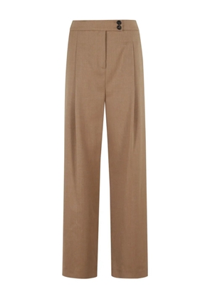 Eleventy pleated-front straight trousers - Brown