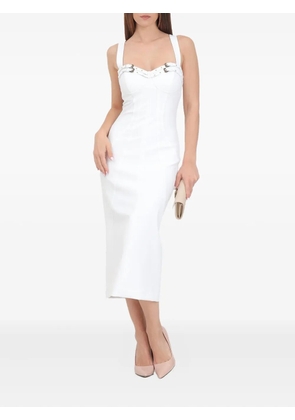 Versace Jeans Couture buckle-embellished midi dress - White