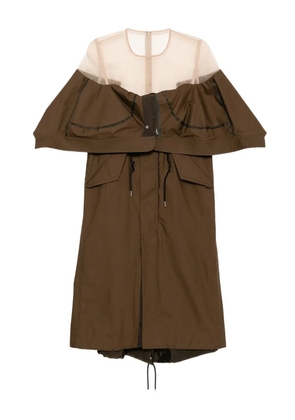 sacai panelled dress - Brown