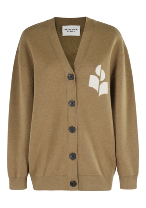 MARANT ÉTOILE V-neck logo cardigan - Brown