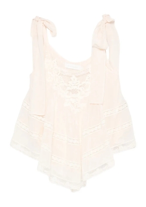 ZIMMERMANN tie-shoulder lace top - Neutrals