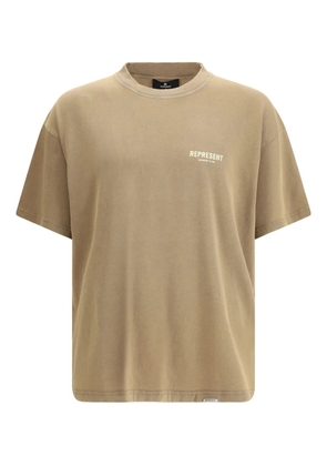 Represent crew-neck logo-print T-shirt - Neutrals