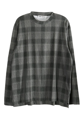 OUR LEGACY check long-sleeve T-shirt - Grey