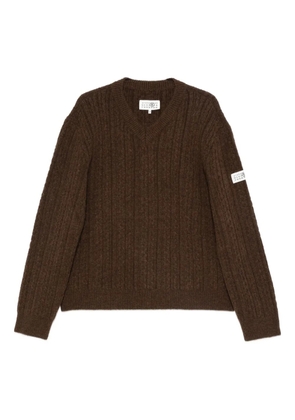 MM6 Maison Margiela V-neck ribbed sweater - Brown