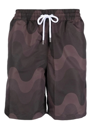 Frescobol Carioca wavy-print swim shorts - Brown