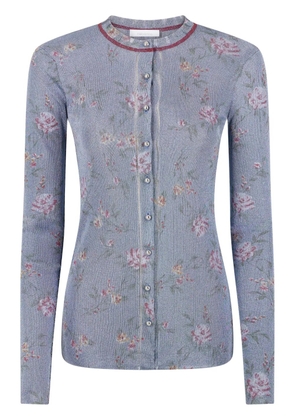 Rabanne floral-print cardigan - Blue