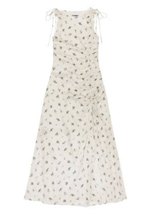 GANNI floral-print dress - White