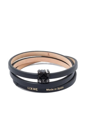 LOEWE anagram triple-wrap leather bracelet - Black