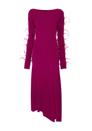 LAPOINTE feather-detail midi dress - Purple